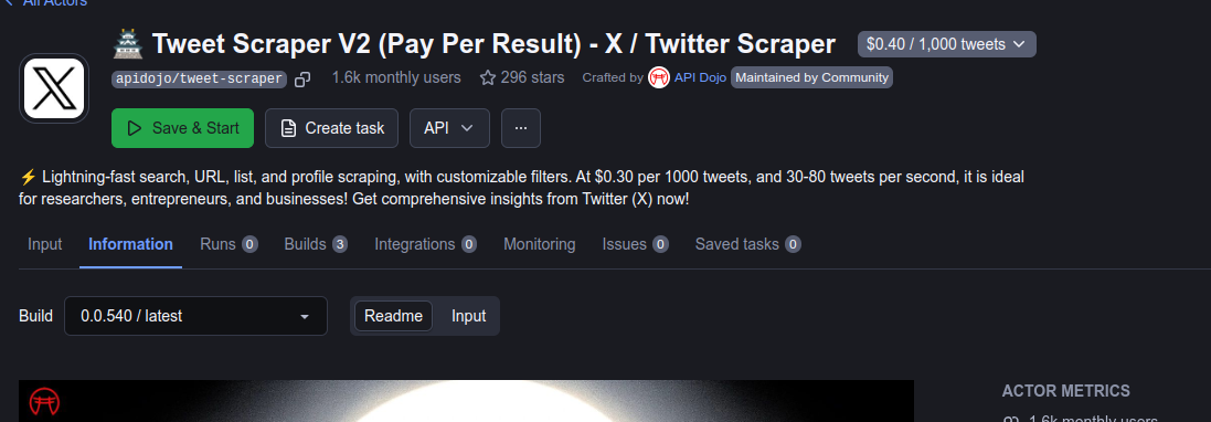 Twitter Crawling Service with Apify